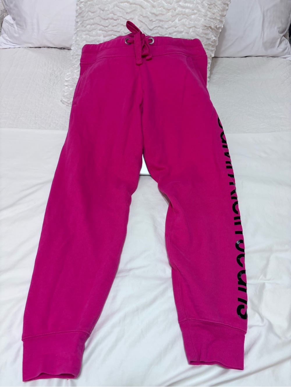 Calvin Klein Jeans Hot Pink Logo Fleece Joggers M